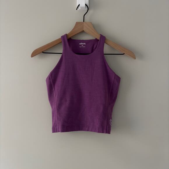 Allbirds Natural Run Form Tank Top Cropped Purple Lyocell Merino Wool Stretch XS - Picture 10 of 10